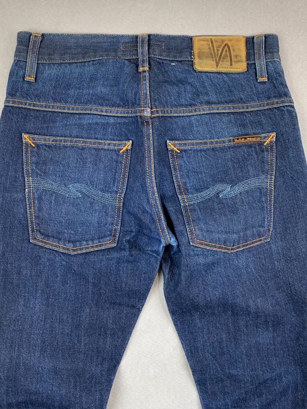 Nudie Jeans Men Pants 28 Dark Blue Selvedge Denim Thin Finn Organic Cotton 28x32 - Picture 13 of 14